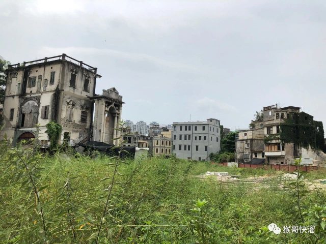 汕头老埠的一些古建筑，周边杂草丛生。